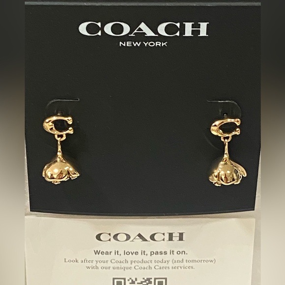COACH Floral Drop Earrings NWT